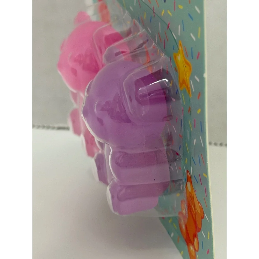 Gummy Bear Pencil Sharpener 2pc Set Pink Purple Translucent Desk Accessories